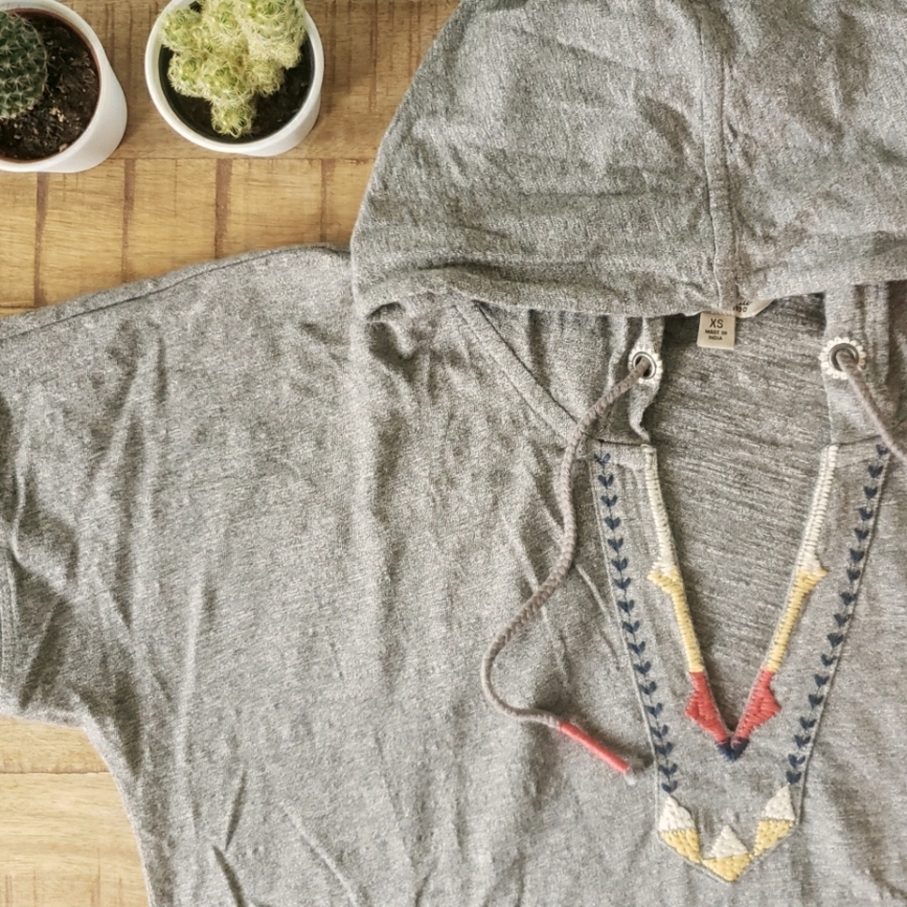Lucky Brand Embroidered Hoody Tee